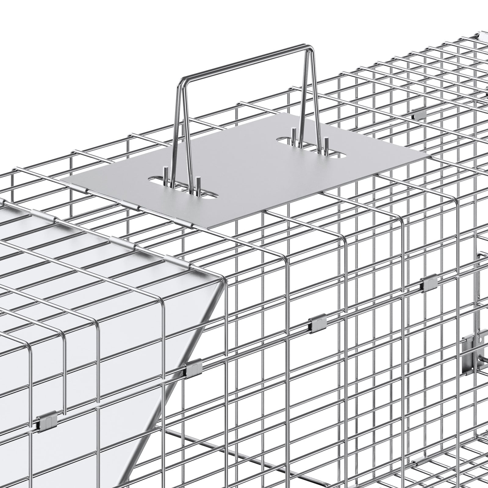Humane Cat Trap Galvanized Iron Folding Cage For Stray Animals_voghion.com